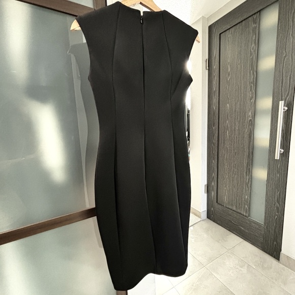 Calvin Klein Scuba Sheath Dress - Black w/Python Print Front Panel Size 2 - Picture 6 of 11